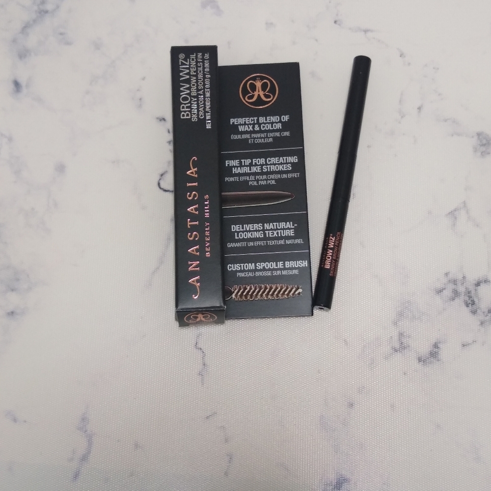 Anastasia Beverly Hills Brow Wiz Dark Brown Pencil w/ Spoolie Mini Size .03 g